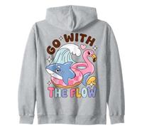 Go with The Flow Shark Pool Day Saying Sudadera con Capucha