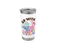 Go With The Flow Shark Pool Day Saying Vaso térmico de acero inoxidable de doble pared