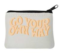 Go Your Own Way - Monedero de neopreno con logotipo ondulado, 10 x 11 cm, color blanco, White, Talla única