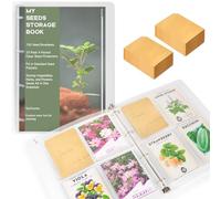 Go2trymo Organizador de paquetes de semillas, 100 sobres de almacenamiento de semillas, paquete de 25 fundas transparentes de almacenamiento de semillas de jardín, tamaño de ranura de 3.9 x 5.2