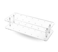 Goabroa Soporte de exhibición para tartas con 21 agujeros, acrílico transparente, piruletas, ideal bodas, baby showers, fiestas cumpleaños, aniversarios, Halloween, decoración dulces