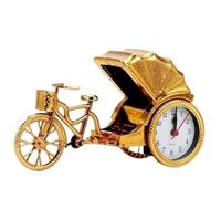 GOABXYEN Despertador Retro Rickshaw Coche Despertador Plástico Decoración de Escritorio Modelo de Hogar Reloj de Noche Movimiento Mecánico Reloj Despertador Digital (Oro) XXZ