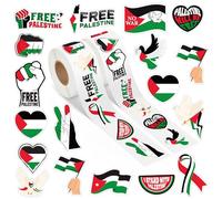 GoaePode Free Palestine - Rol autoadhesivo con tema de libertad de Gaza, 1000 unidades, calcomanías motivacionales, suministros de manualidades