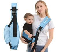 GoaePode Portabebés con correas de apoyo laterales, portabebés ajustable manos libres, portabebés portátil con correas acolchadas para los hombros, soporte ergonómico en forma de M para piernas (azul)