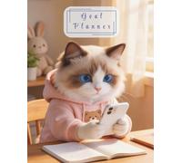 Goal Planner: 100 Pages of Goal Setting, Action Steps & Notes | Cozy Ragdoll Cat Aesthetic Productivity Journal