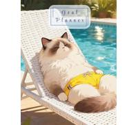 Goal Planner: 100 Pages of Goal Setting, Action Steps & Notes | Poolside Ragdoll Cat Aesthetic Productivity Journal