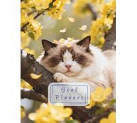 Goal Planner: 100 Pages of Goal Setting, Action Steps & Notes | Ragdoll Cat in Blossom Productivity Journal