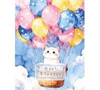 Goal Planner: 100 Pages of Goal Setting, Action Steps & Notes | Watercolor Cat Aesthetic Productivity Journal