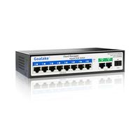 Goalake Switch PoE 11 Puertos 120W, Switch Ethernet Gestionado en la Nube, 802.3af/at, App Móvil Fácil, Cloud Discovery, VLAN, Reinicio Remoto, Ultra Cloud, Ideal para Empresas/Hogar