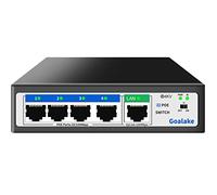Goalake Switch PoE 5 Puertos | 4 Puertos PoE+ 52W (802.3af/at) | Switch de Escritorio 100Mbps | Plug and Play | Carcasa Metálica 4KV Protección | Compacto y Fácil Instalación | Non-Managed
