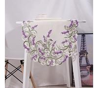 GOAQUA Decorativo per la casa Lavanda ricamato Lilla Fiori Viola Foglie Rustico Runner per la Festa nuziale Sala da pranzo di Natale, Viola, 40 * 90 cm