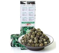GOARTEA 4Pcs 250g / Total 35.2oz Supreme Jasmine Pearls Tea Jasmine Tea Té Verde de Jazmín Jasmine Green Tea Jasmine Perlas Té Verde