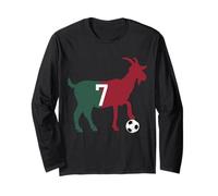 Goat 7 - Number 7 Goat Football Soccer Hombres Mujeres Niños Niñas Manga Larga