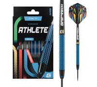 GOAT - Athlete Azul Brass Dardos de Acero 12 G, Incluye 3 Barrels, 3 Flights y 3 Shafts