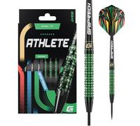 GOAT - Athlete Verde Brass Dardos de Acero 10 G, Incluye 3 Barrels, 3 Flights y 3 Shafts