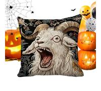 Goat Cushion Cover, Funny 2D Animal Pillowcase, Square Decorative Case | Goat Cushion Cover, Hilarious Animal Print Pillowcase, Square Decorative Pillow Case for Sofa Bed Bedroom Living Room Home