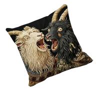 Goat Cushion Cover, Funny 2D Animal Pillowcase, Square Decorative Case | Goat Cushion Cover, Hilarious Animal Print Pillowcase, Square Decorative Pillow Case for Sofa Bed Bedroom Living Room Home
