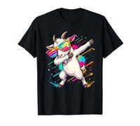Goat Dabbing Sunglasses Graphic Kids Boys Colorful Goat Camiseta