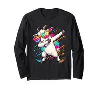 Goat Dabbing Sunglasses Graphic Kids Boys Colorful Goat Manga Larga