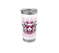 GOAT Daddy Funny Pink Goat Sarcastic Humor Retro Vaso térmico de acero inoxidable de doble pared