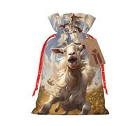 Goat Frolic Print - Bolsa reutilizable con cordón, perfecta para cumpleaños, aniversarios y fiestas