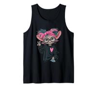 Goat Girl Big Sparkling Eyes Peace Sign Pop Graphic Juguetón Camiseta sin Mangas
