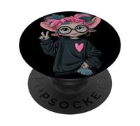 Goat Girl Big Sparkling Eyes Peace Sign Pop Graphic Juguetón PopSockets PopGrip Adhesivo