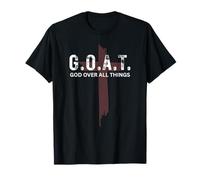 Goat God Over All Things Christian Red Cross Design G.O.A.T. Camiseta