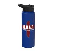 Goat God Over All Things Christian Red Cross Design G.O.A.T. Stainless Steel Insulated Water Bottle