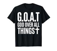 Goat God Over All Things Texto Cruz Camiseta