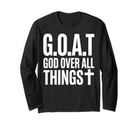 Goat God Over All Things Texto Cruz Manga Larga