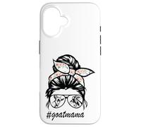 Goat Mama Messy Bun Life Hair Gafas para el día de la Madre Carcasa para iPhone 16