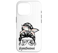 Goat Mama Messy Bun Life Hair Gafas para el día de la Madre Carcasa para iPhone 16 Pro
