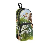 Goat on The Green - Estuche para lápices de gran capacidad con compartimento para estudiantes, bolsa de papelería, organizador de papelería, estuche para lápices, estuche para la escuela, oficina,