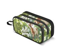 Goat on The Green - Estuche para lápices de gran capacidad para niños y niñas, 3 compartimentos, organizador de papelería, estuche para escuela, oficina, trabajo, Goat on the Green, Talla única,