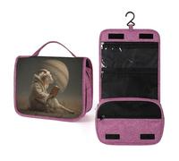 Goat Reading A Book Under The Planet - Neceser de viaje para mujer, organizador de maquillaje colgante con gancho para champú