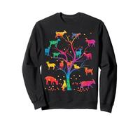 Goat Tree Colorful Goat mom Goat Dad Goat Girl Sudadera
