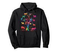 Goat Tree Colorful Goat mom Goat Dad Goat Girl Sudadera con Capucha