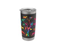 goat tree colorful goat mom goat dad goat girl Vaso térmico de acero inoxidable de doble pared