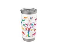 goat tree colorful goat mom goat dad goat girl Vaso térmico de acero inoxidable de doble pared