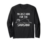 Goat Yoga Savasana Divertido Descanso Goat Yoga Humor Yogi Manga Larga