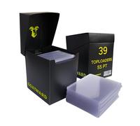 GoatWard Toploaders 55PT + Deck Box Negro - Pack 39 Toplaoders para Cartas Coleccionables Prizm o Chrome de Futbol, Baloncesto u otros deportes - Protege y Almacena tus Cartas deportivas