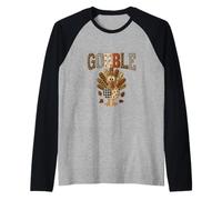 Gobble Fall THANSKGIVING TURQUÍA Camiseta Manga Raglan