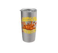 Gobble Me Swallow Me Drip Gravy Down The Side of Me Fall Pun Vaso térmico de acero inoxidable de doble pared