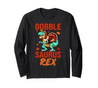 Gobble Saurus-Rex Turkey Dinosaur Thanksgiving Thankful Manga Larga