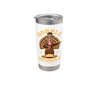 Gobble Til You Wobble Funny Día de Acción de Gracias Pavo Peregrino Vaso térmico de acero inoxidable de doble pared
