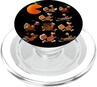 Gobble Til You Wobble Thanksgiving Pumpkin Game Eats Turkeys PopSockets PopGrip para MagSafe