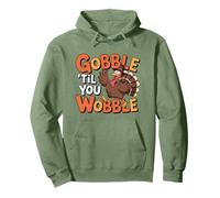Gobble Till You Wobble Funny Turkey Holiday Día de Acción de Gracias Sudadera con Capucha