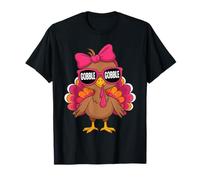 Gobble Turkey Day Happy Thanksgiving Toddler Girls Kids Camiseta
