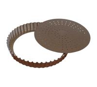 Gobel 226451 - Molde para tartas (32 cm, fondo móvil perforado, antiadherente), color dorado
